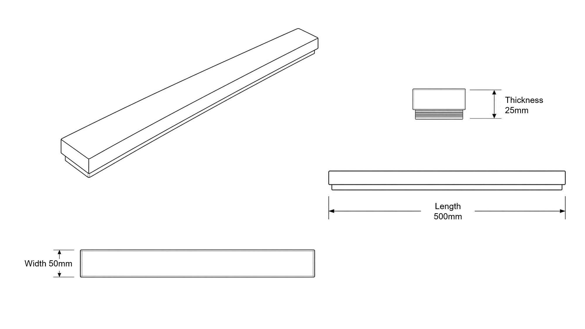 Approved technical dimension diagram for the Apeiron Guard Fence Top Climb Detection Sensor