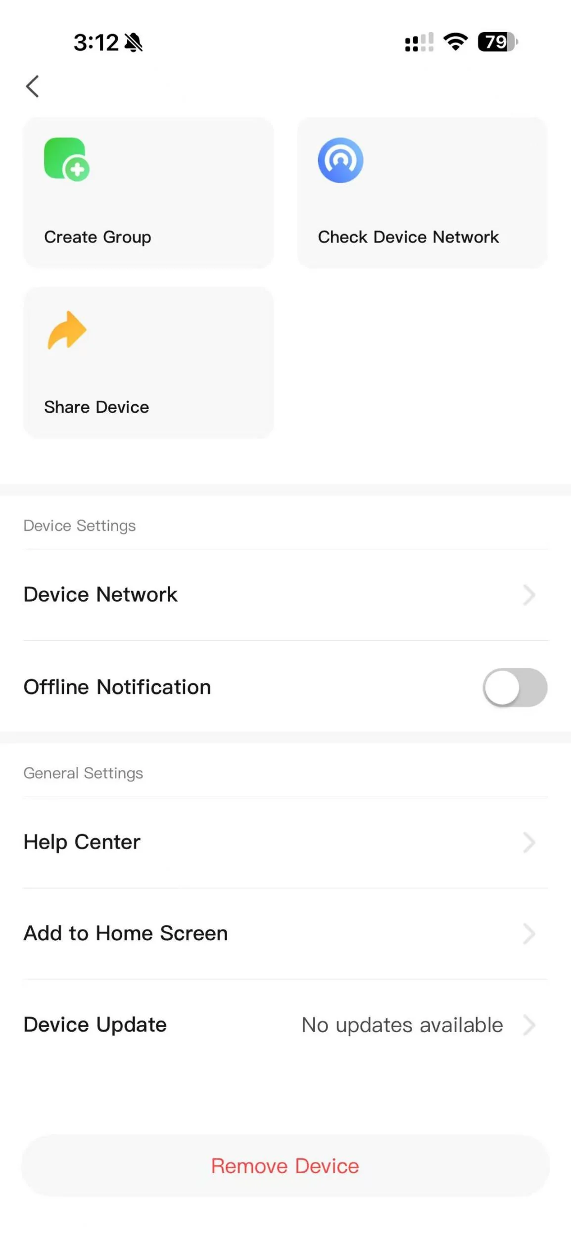 Device Update option in the Apeiron Guard App