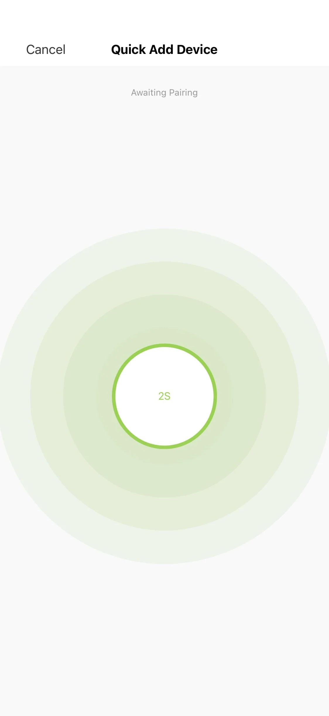 Apeiron Guard App awaiting a sensor pairing signal